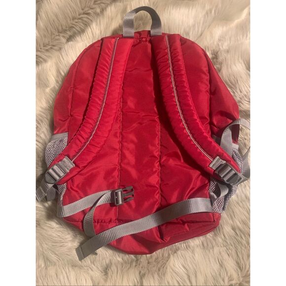 L.L. Bean Red and Gray/silver Deluxe Book bag BackPack Book Pack IV Kids - Picture 2 of 12